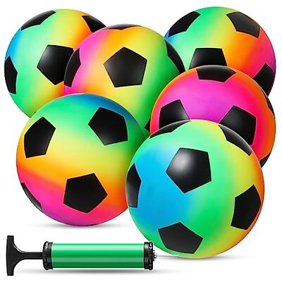 #ad 6 Pack Inflatable Dodge Balls Rubber Playground Balls for Indoor Outdoor Games $34.75