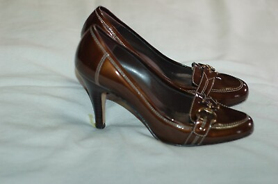 #ad #ad CIRCA JOAN amp; DAVID Womens Shoes Size 6 M Brown Patent Leather Heels Pumps $19.99