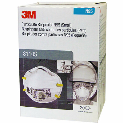 #ad SALE 3M 8110S SMALL Disposable N95 Particulate Respirator Protection Face Masks $64.95