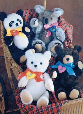 #ad Simplicity 9870 6142 Sew Pattern Stuffed Animal 16quot; Teddy Koala Panda Polar Bear $12.39