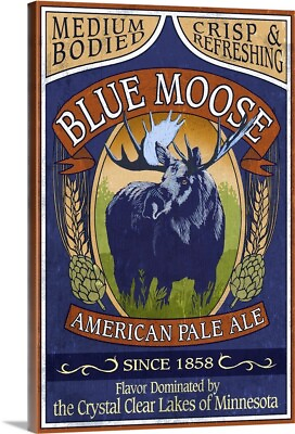 #ad Minnesota Blue Moose Pale Ale: Retro Canvas Wall Art Print Beer Home Decor $379.99