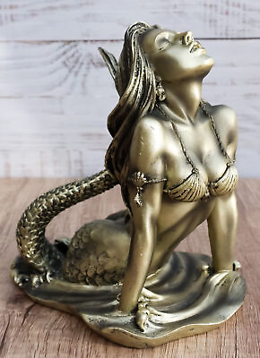#ad Seductive Siren Of The Seas Mermaid Statue 7quot;H Nautical Coastal Ocean Sea Decor $36.99
