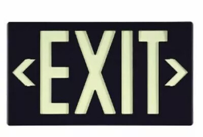 #ad GloBrite Commercial Black Exit Sign PF50 Industrial Zero Energy 50ft Single Side $47.45