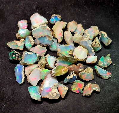 #ad 50 Cts Cut Grade Ethiopian Welo Opal Raw Lot AAA Grade Large Size Opal Rough $23.58