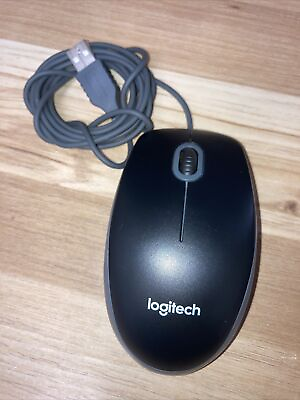 #ad Logitech M U0026 M100 Wired Optical USB Computer Mouse Black Gray P N 810 002182 $7.00