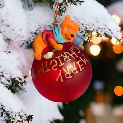 #ad Pooh’s Winter Wonderland 1996 Ornament Disney Store Merry Christmas $19.99