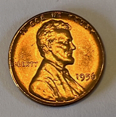 #ad 1956 P Lincoln Wheat Penny UNC Beautiful Red Tone. Combined Shipping. $1.29