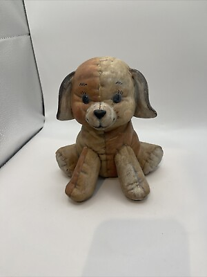 #ad Vintage Quilted Puppy Piggy Bank 1960s MCM $15.00