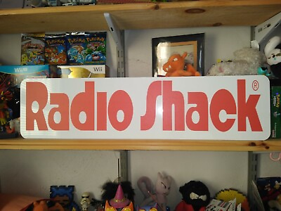 #ad Radio Shack Old 80#x27;s Logo Sign RadioShack 24quot;x6quot; Display. $19.99