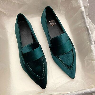 #ad Fashion Women Slip On Flats Soft Pointed Toe Loafers Casual Walking Shoes $30.47