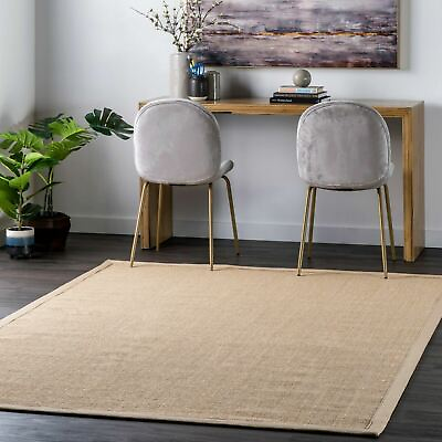 #ad nuLOOM Natural Sisal Contemporary Modern Bordered Area Rug in Tan and Beige $288.57
