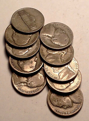 #ad 10 Silver Jefferson War Nickels $20.06