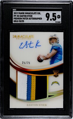 #ad 2019 Panini Immaculate Collection Gold RPA 25 25 Easton Stick #PP ES SGC 9.5 RC $245.00