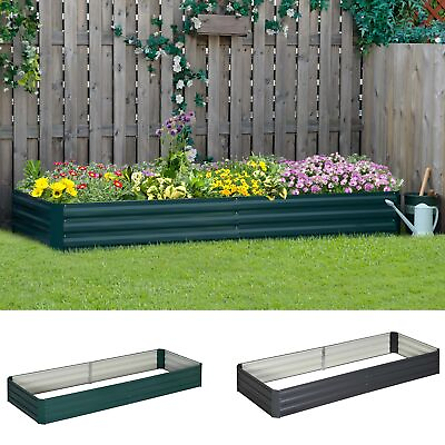 #ad Galvanized Steel Raised Garden Bed Elevated Planter Box Easy DIY and Cleaning $56.99