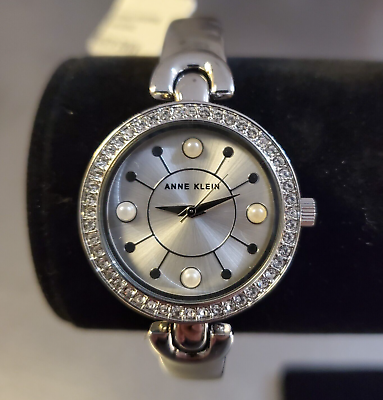 #ad Anne Klein Women#x27;s Watch Swarovski Crystals Silver Tone Faux Pearls AK 3288 NWT $24.00