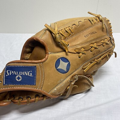 VTG SPALDING Glove 42 213 RH Softball Pro Model Competition EZ FLEX Leather $29.99