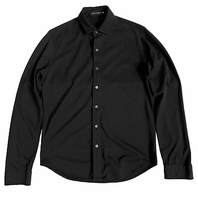 #ad Ralph Lauren Black Label Mens Knit Oxford Shirt Size M Black $55.60