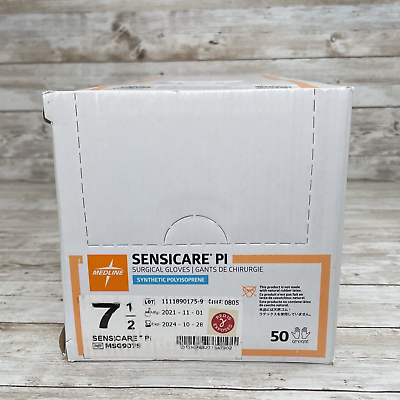#ad 1 Box Sensicare PI Surgical Gloves Synthetic Sterile 50 Pair Size 7.5 Exp 10 24 $38.95