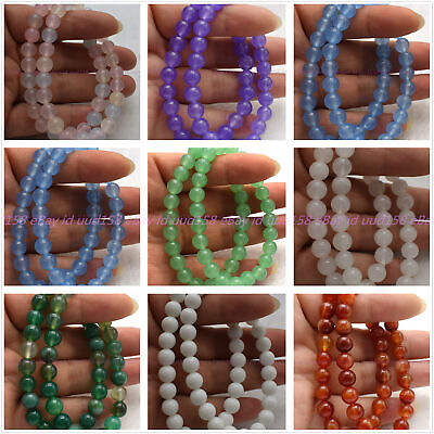 #ad #ad Natural 2 Pcs 8mm Multicolor Gemstone Round Beads Stretch Bracelet 7.5quot; AAA $3.99