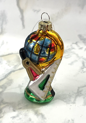 #ad Glass Ornament World Globe Holiday Christmas 3quot; Glitter $5.24