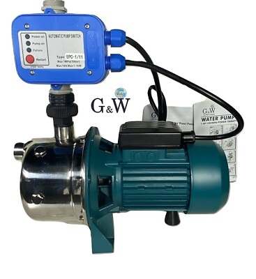 #ad Shallow Well Jet and Booster Pump with Smart Controller Home Pressure 1 HP 110V $161.45