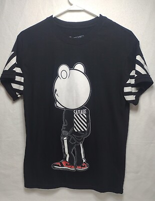 #ad Fresh Laundry Savage Bear T Shirt Unisex Size Medium Black Graphic Print School $10.38