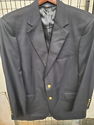#ad Brooks Brothers Suit Jacket 43R Navy Blue Golden Buttons 346 Wool Sport Blazer $74.97