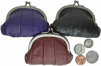 #ad Genuine Leather Change Purse Coin Ladies Wallet Purse Mini Framed Coin Case NEW $9.99