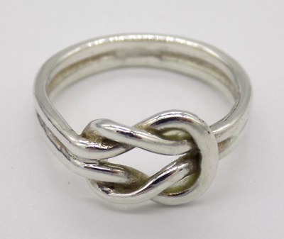 #ad Sterling Silver 925 Love Knot Ring Double Band Open Loop Mexico Size 9 4.36 gr $24.99