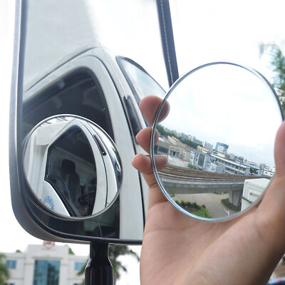 #ad 1pc 95mm Car Blind Spot Mirror Round Convex Wide Angle Rear View Mirror Tool $7.28