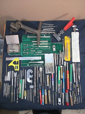 #ad HUGE Machinist Tool Lot of 130 Ends Taps Mills Clamps Bits Rulers Calipers More $179.99