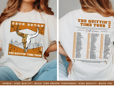 #ad Zack Bryan The Quittin Time 2024 Tour T Shirt $19.99