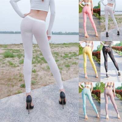#ad Long Pants Leggings Sheer Women#x27;s Pant Womens Comfortable See Through $14.10