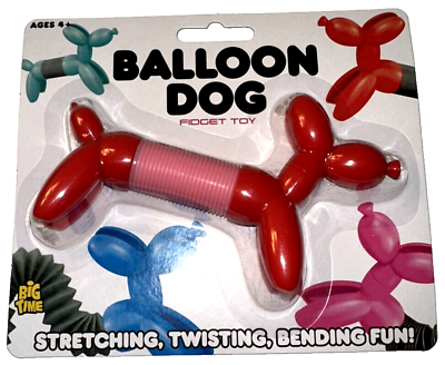 #ad Big Time Toys BALLOON DOG Toy Fidget Stretch Twist amp; Bend Red $10.00