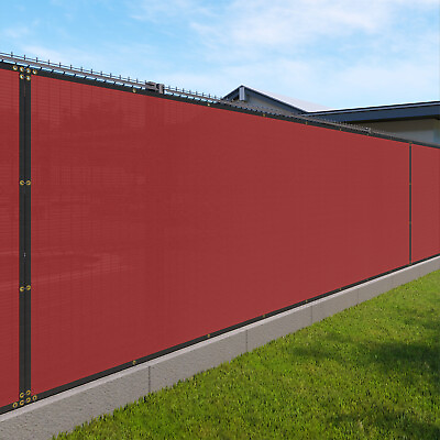 #ad 4ft Privacy Fence Screen Windscreen Garden Heavy Duty Mesh Shade Net Cover Red $212.49