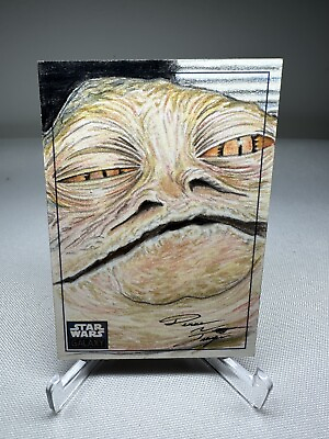 #ad Star Wars Galaxy Jabba the Hut Sketch Card 1 1 by Denae Frazier $85.00