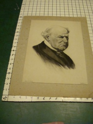 #ad original drawing: Dec. 7 1913; Signed BARNES of older man bald well done $163.02