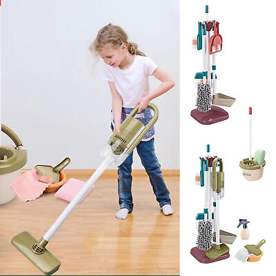 #ad Childrens Kids Cleaning Sweeping Play Set Mop Broom Brush Dustpan Childs Toys $36.36