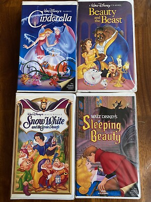 #ad Lot Of 4 Disney VHS TAPES “The Princess Lot” 3 Black Diamond RARE $750.00
