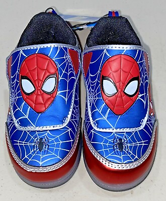 #ad Marvel SpiderMan Toddler Boys Light up Athletic Shoe Sneakers Size 7 $16.99