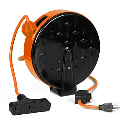 #ad Thonapa 30 Ft Retractable Extension Cord Reel with Breaker Switch $39.99