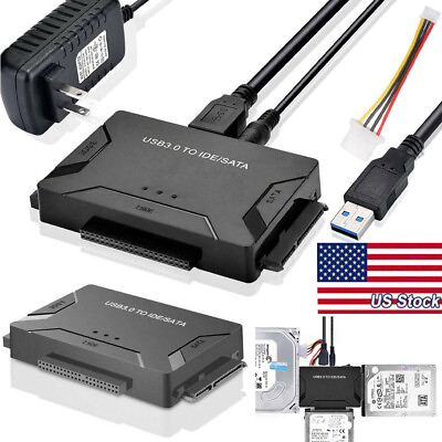 #ad USB 3.0 to IDE amp; SATA Converter External Hard Drive Adapter Kit 2.5quot; 3.5quot; Cable $19.85