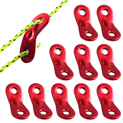 #ad 10 Pieces Aluminum Alloy Guyline Cord Adjuster Tent Tensioners Rope Stock $8.17