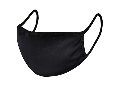 #ad 2X Black Organic Cotton Face Mask Reusable Washable Cover Masks Cloth Men Women $8.99