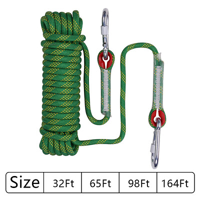 #ad 32ft 164ft Climbing Outdoor Static Rock Hiking Rope Escape Rescue Cord Gear $31.75