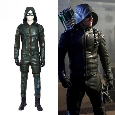 #ad Halloween Carnival Outfit Green Arrow SE5 Cosplay Costume Oliver Queen Clothes $239.70