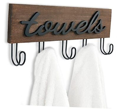#ad Towel Holder Wall Mounted Towel Racks for Bathroom Farmhouse Decor Small Brown $23.02