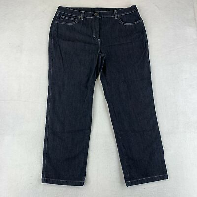 #ad Womens Jeans 14 Petite Blue 5 Pocket Zip Fly Studded Pocket Dark Wash $15.95