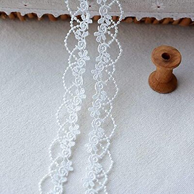 #ad 15yard White Lace Trim Embroidery Lace Trim Vine lace for Decoration Edging C... $17.07