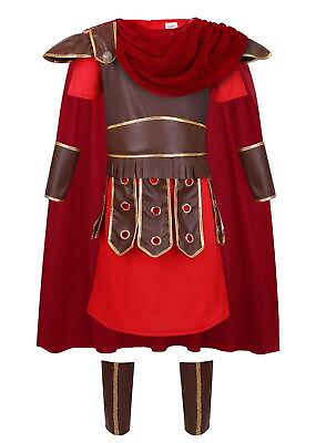#ad Kids Warrior Costume Halloween Boys Roman Soldier Gladiator Viking Medieval ... $52.19